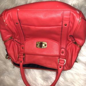 Faux leather satchel